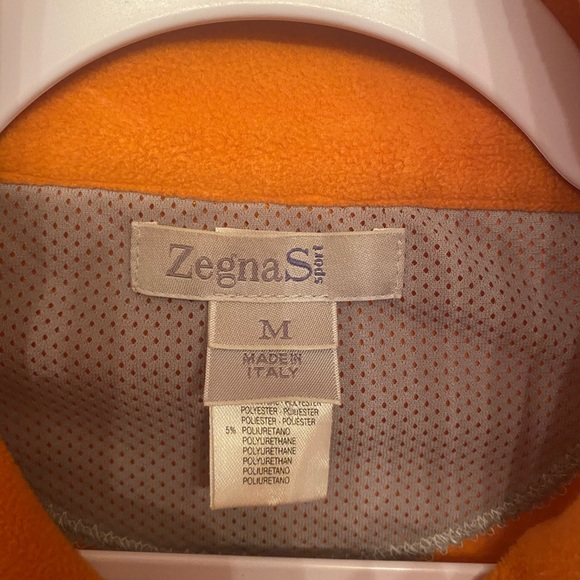 SOLD  Orange Zegna Sport Fleece Zip Sweater - Picture 2 of 10